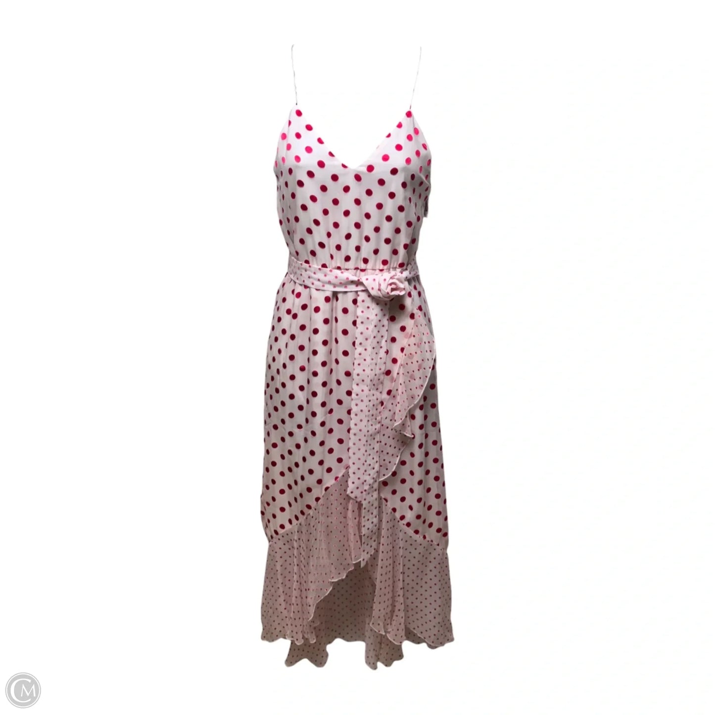 Mable Faux-Wrap Polka-Dot Midi Dress Designer By Alice + Olivia In Polkadot Pattern, Size: 2