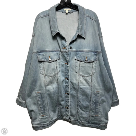 Organic Cotton Jacket Denim By Eileen Fisher In Blue Denim, Size: 2x