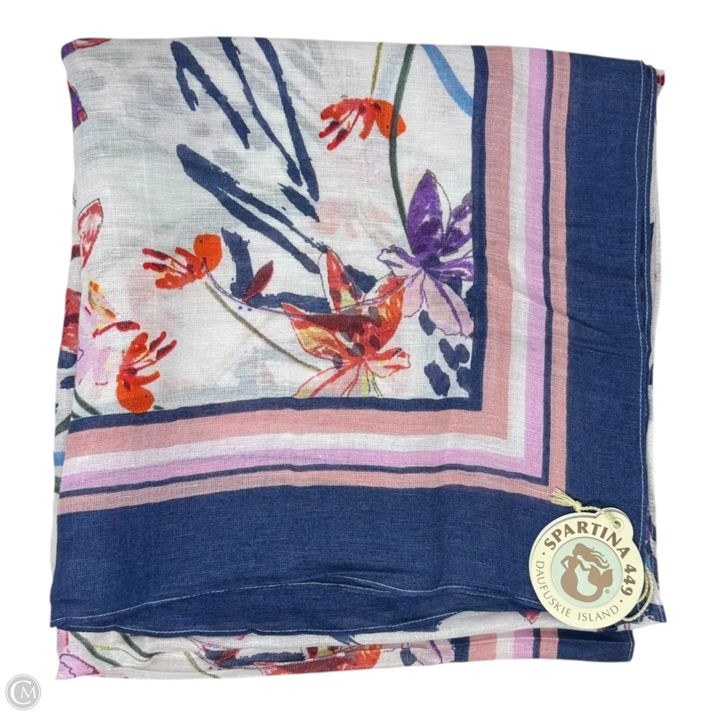 Watercolor Linen Blend Poncho By Spartina In Floral Print
