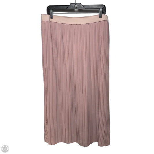 Pleated Skirt Midi By CobbleStone In Pink, Size: Xl