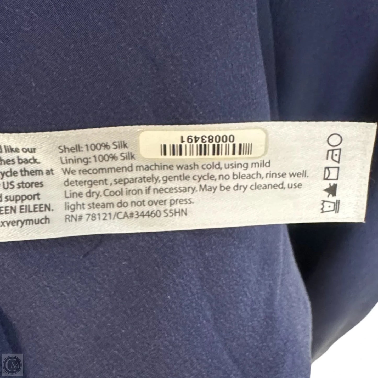 Asymmetrical Silk Dress Casual Midi By Eileen Fisher In Navy, Size: Xl