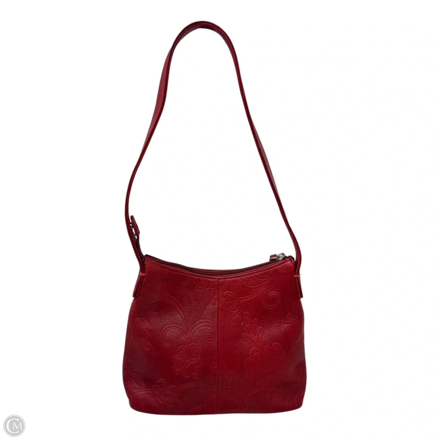 Embossed Leather Mini Handbag By Fossil, Size: Small