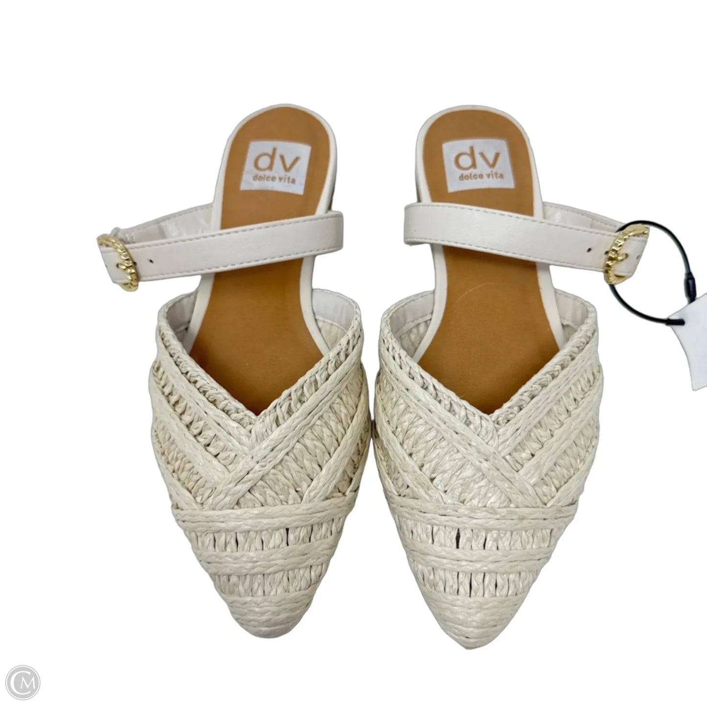 Domainica Woven Buckle Flat Mules By Dolce Vita In Cream, Size: 6.5