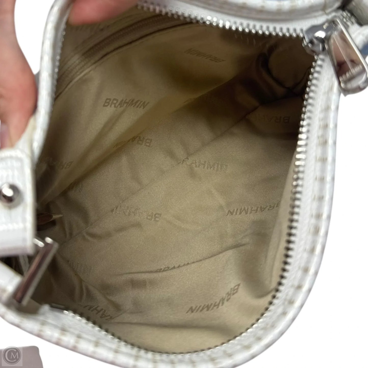 Lorelei Metallic Shoulder Handbag Designer By Brahmin, Size: Small