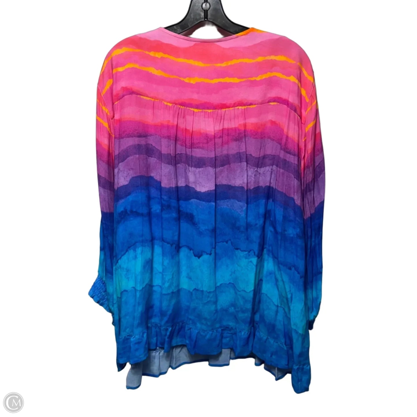 Tunic 3/4 Sleeve By John Mark In Tie Dye Print, Size: 3x