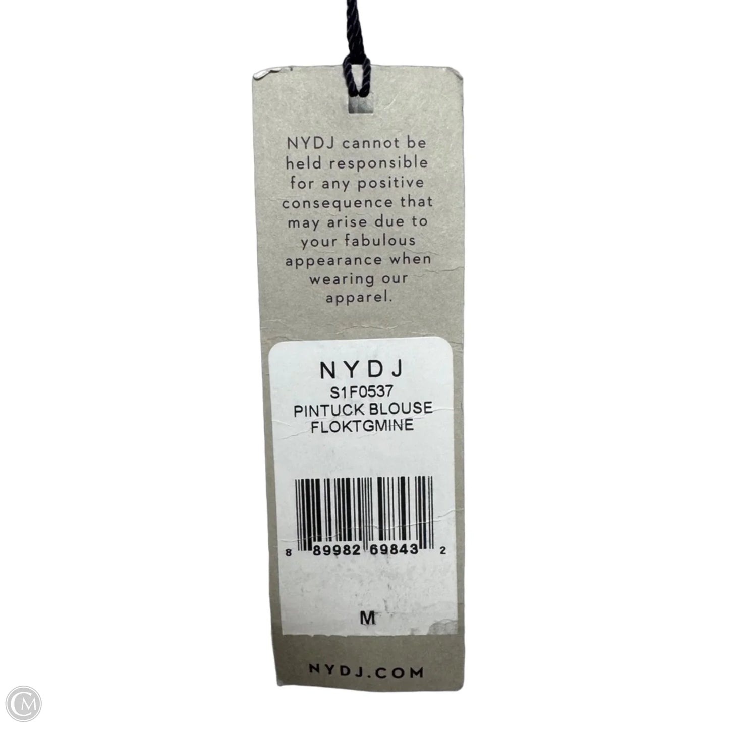 Pintuck Blouse By Not Your Daughters Jeans In Cream & Grey Birds, Size: M