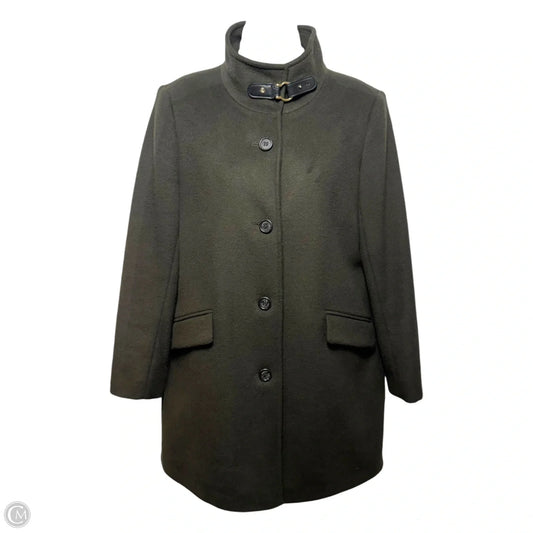 Wool Blend Coat By Lauren By Ralph Lauren In Green, Size: 4