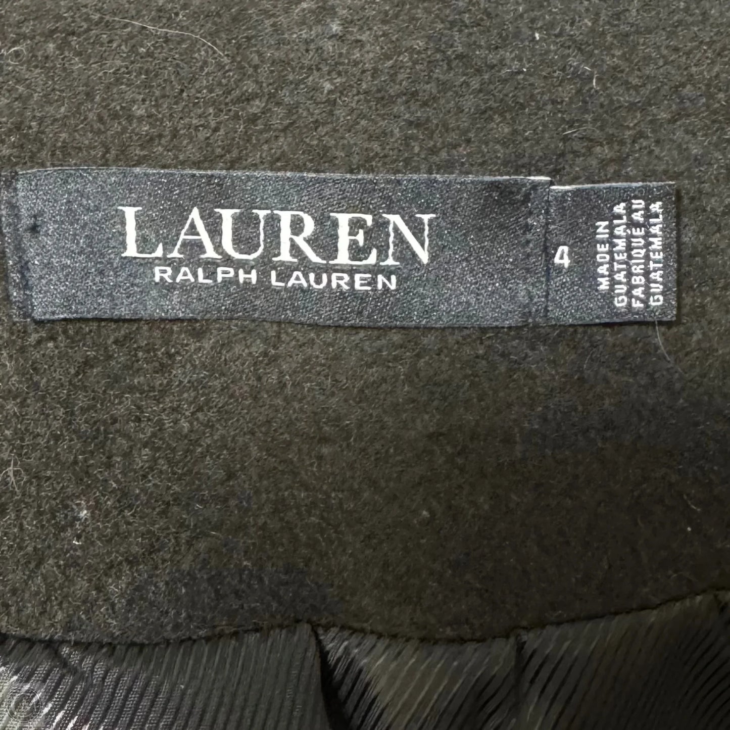 Wool Blend Coat By Lauren By Ralph Lauren In Green, Size: 4