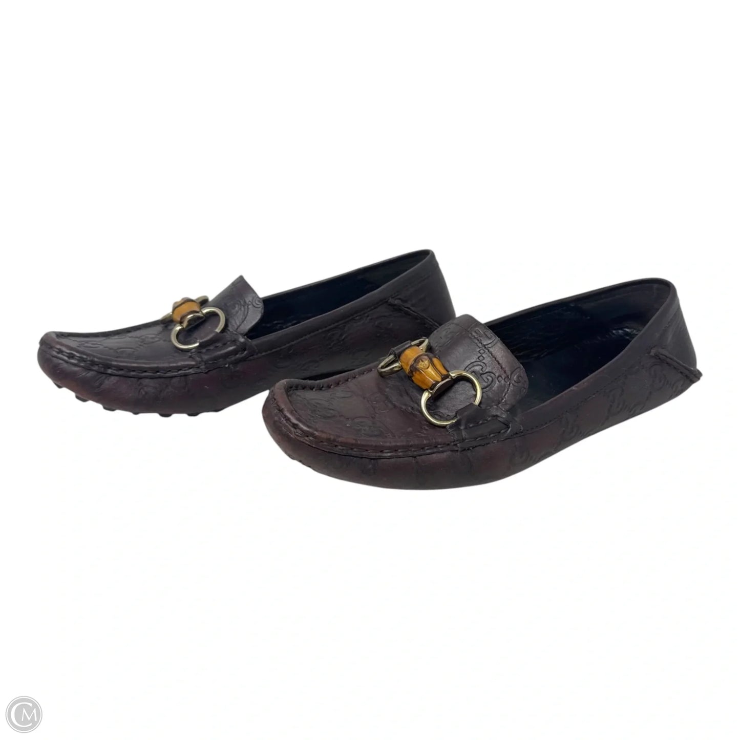 Guccisima Bamboo Horsebit Driving Loafers Shoes Luxury Designer By Gucci In Brown, Size: 7 (37)