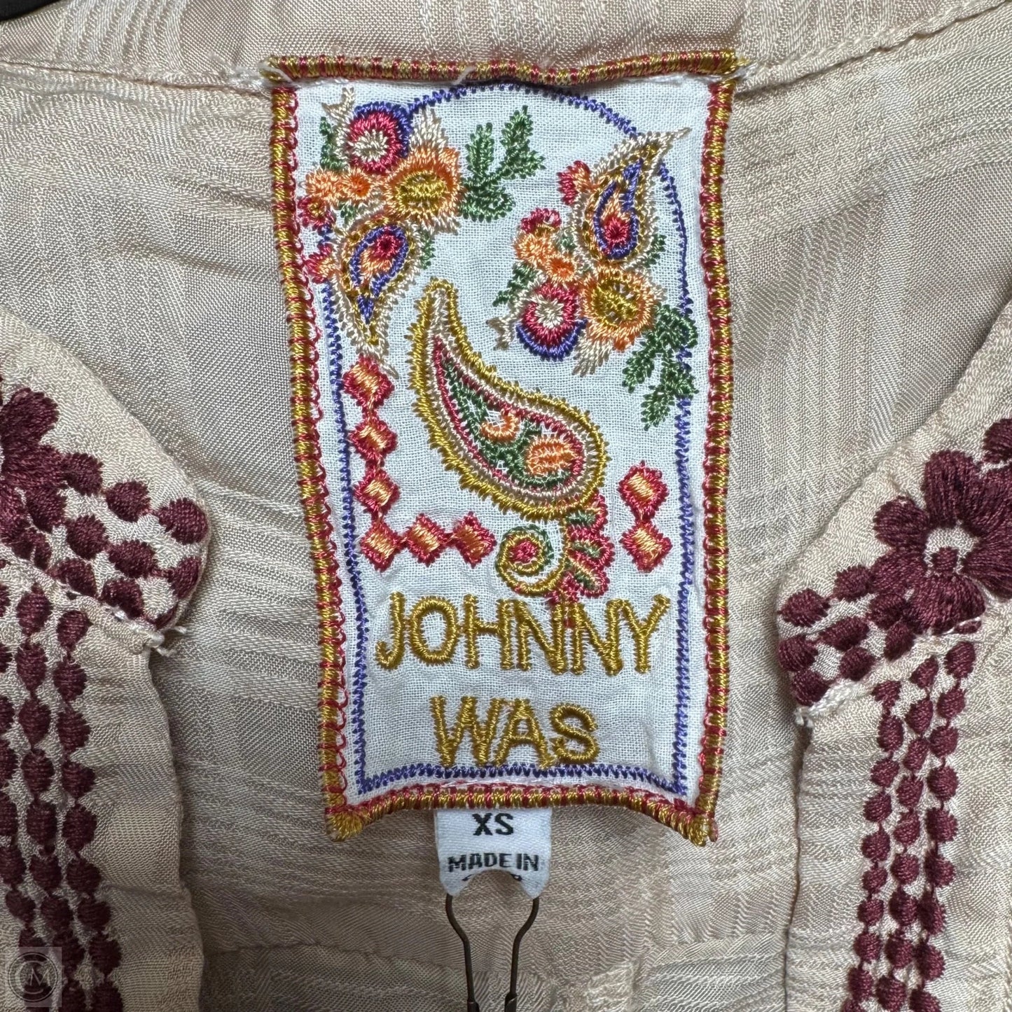 Western Piper Yoke Dress By Johnny Was In Tan, Size: XS