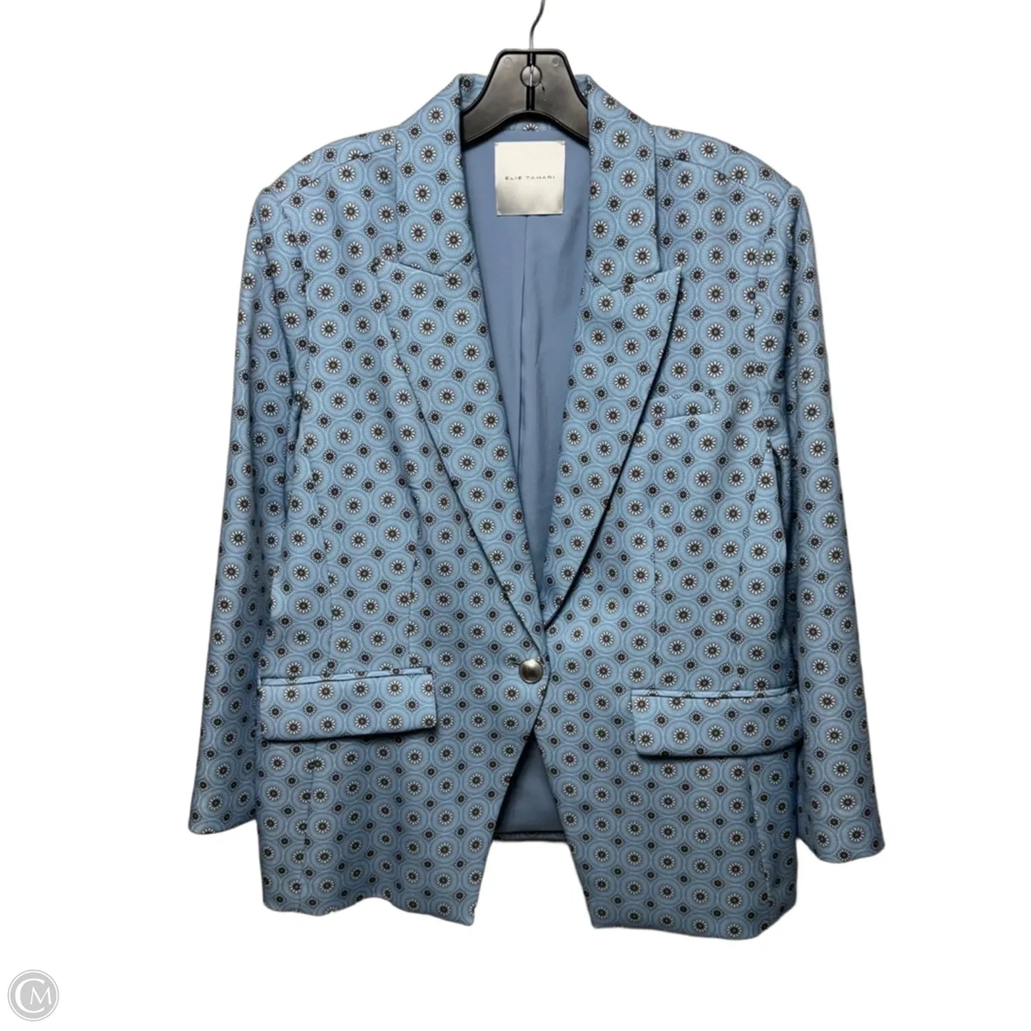 The Camryn Floral Blazer & Trouser Set 2pc By Elie Tahari In French Blue Floral Print, Size: XL ESTIMATED