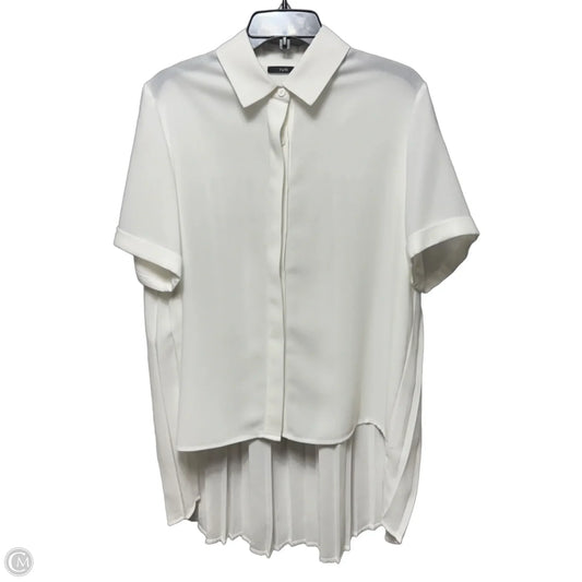 Pleated Back Top Short Sleeve By Ruti In White, Size: L