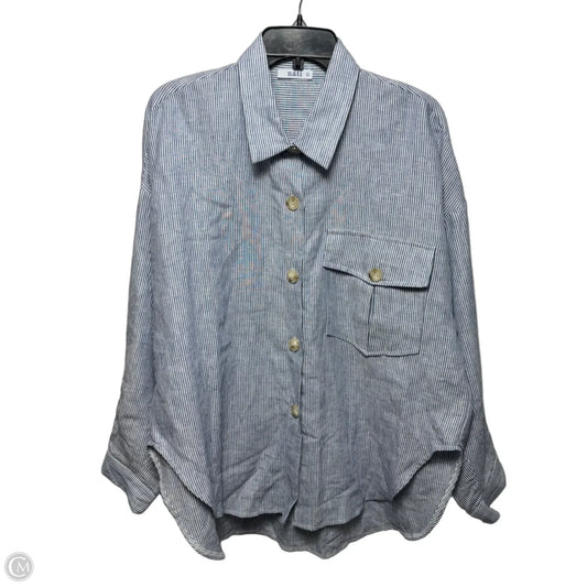Linen Top Long Sleeve By Nati In Striped Pattern, Size: L