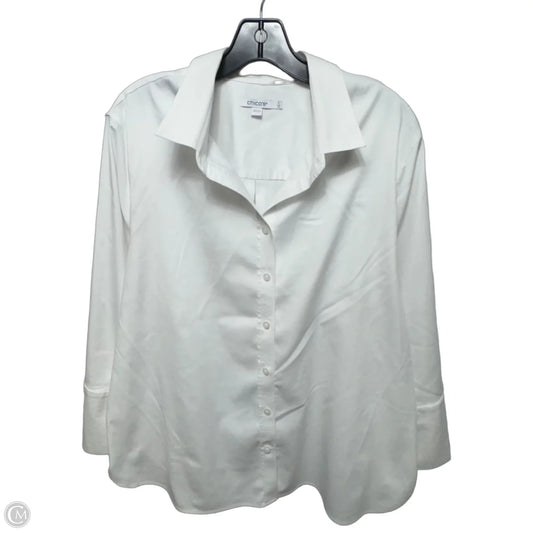Top Long Sleeve By Chicos In White, Size: 16