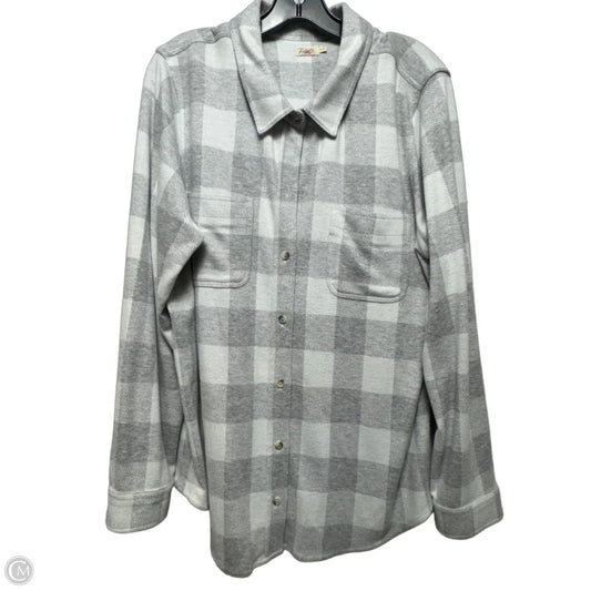 Top Long Sleeve By Faherty In Checkered Pattern, Size: Xl