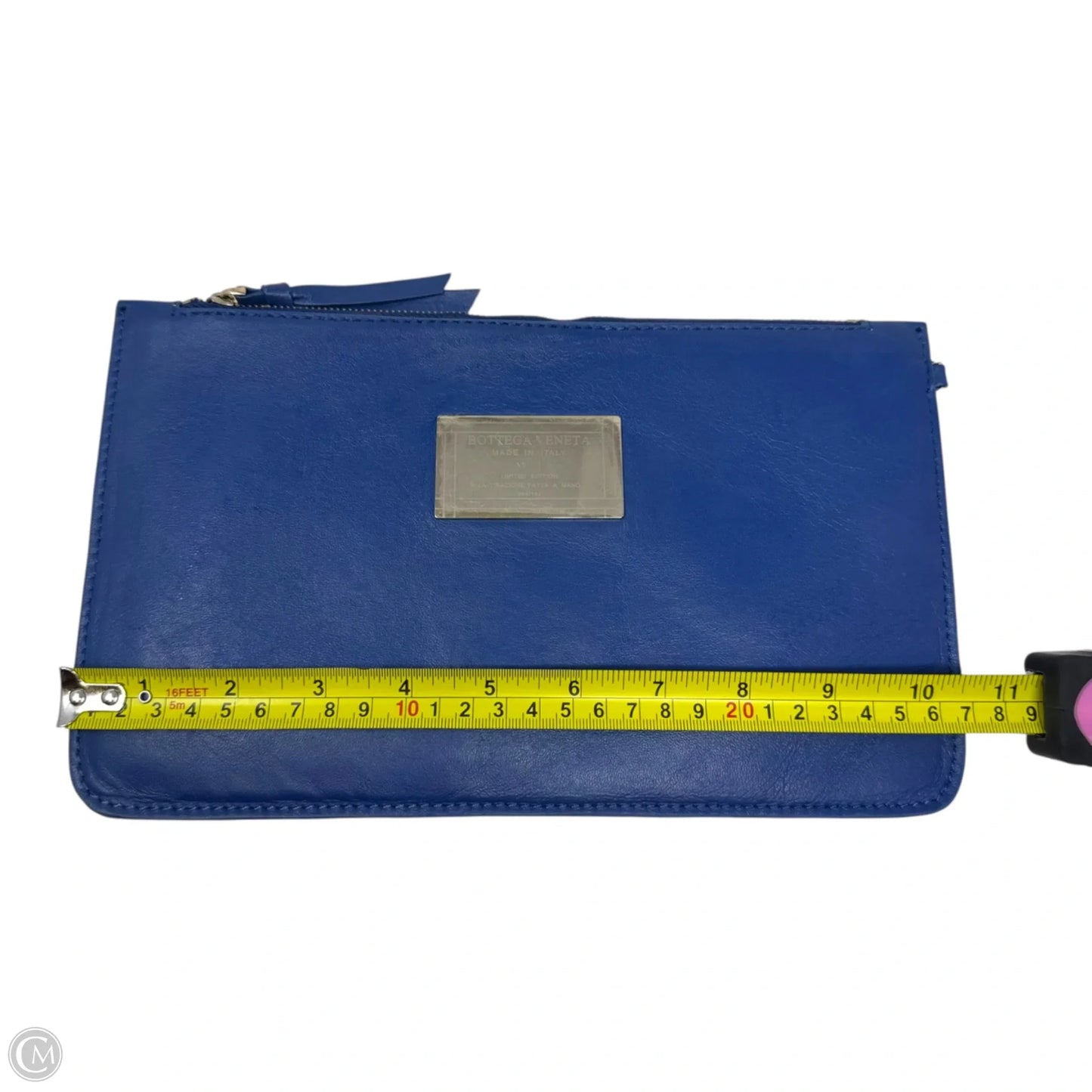 AS IS Limited Edition Leather Zip Document Pouch with Mirror Luxury Designer By Bottega Veneta, Size: Small