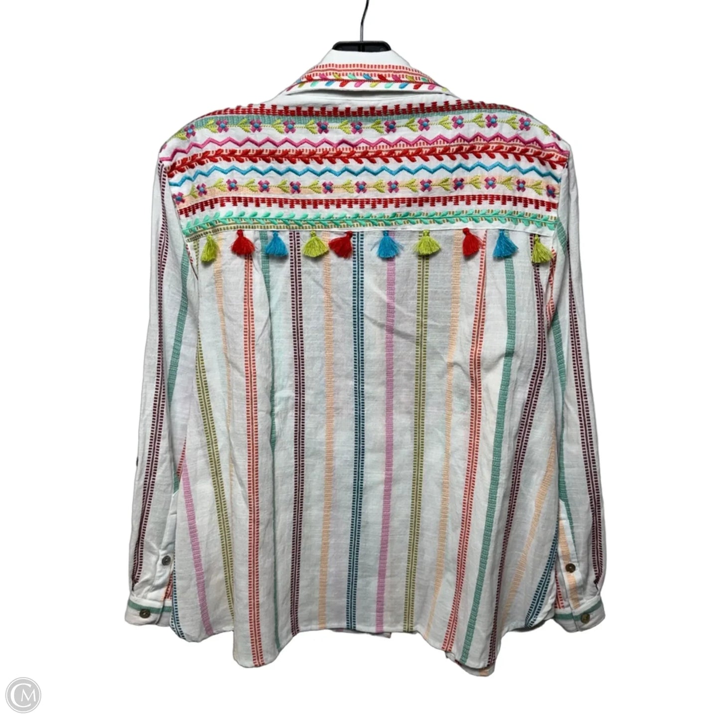 Top Long Sleeve By John Mark In Striped Pattern, Size: Lp