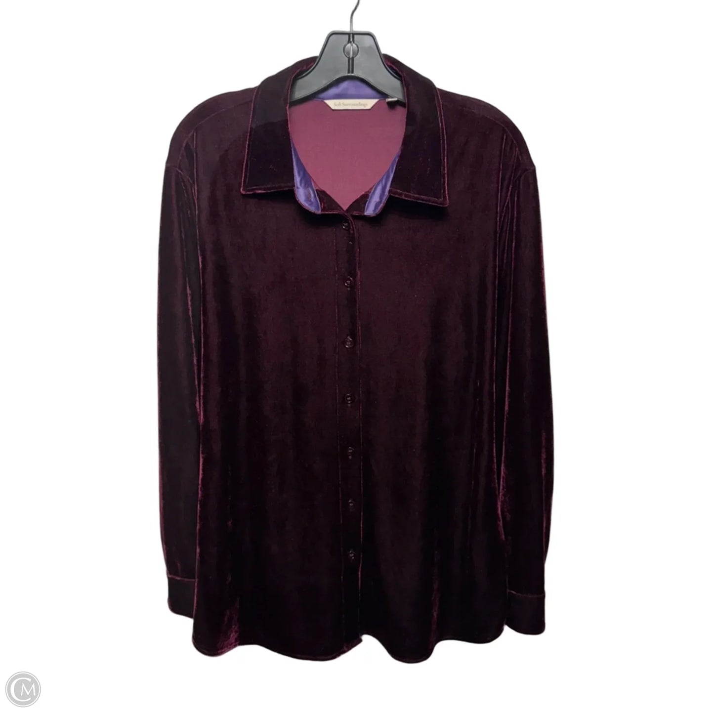 Top Long Sleeve By Soft Surroundings In Maroon, Size: Xlp