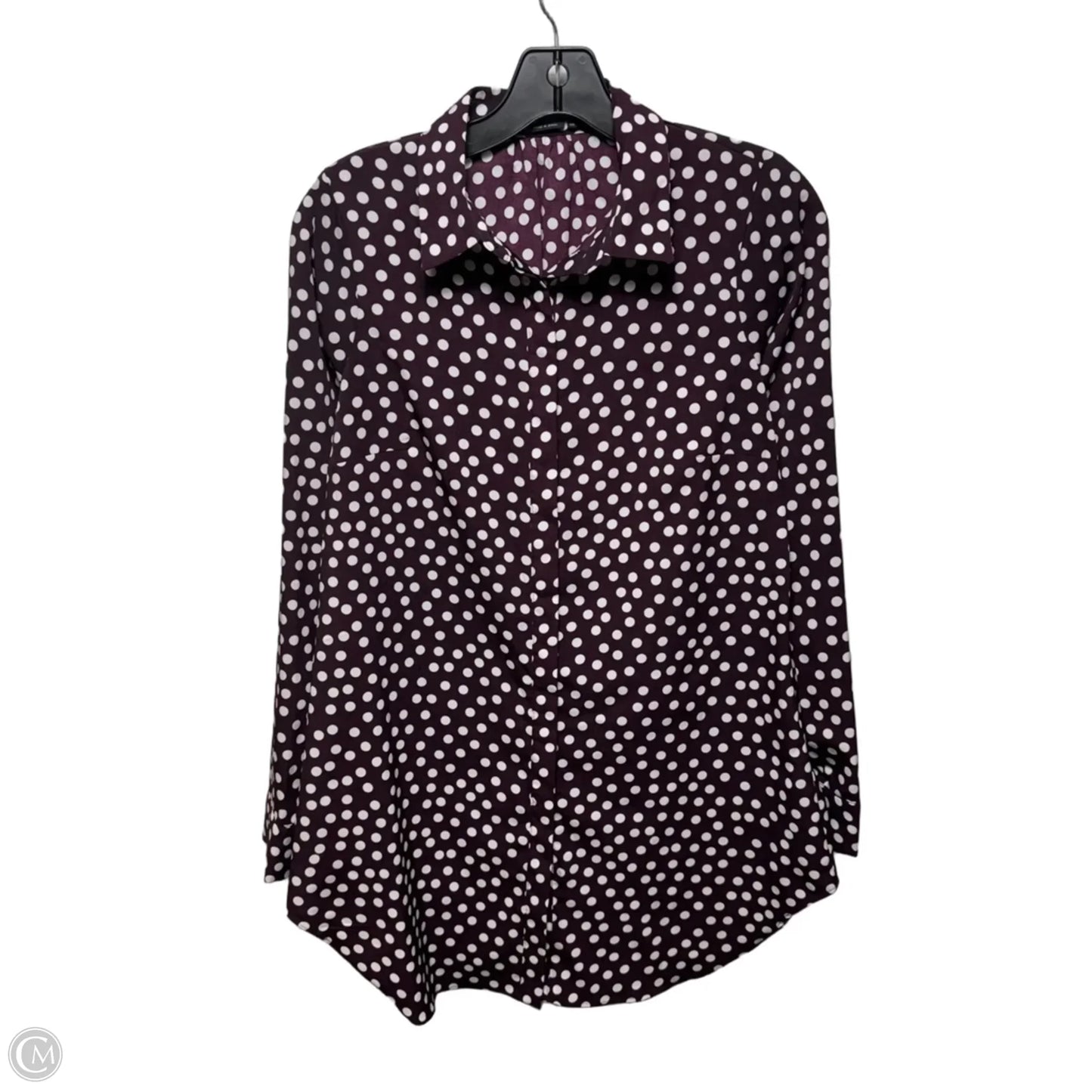 Top Long Sleeve By Bcbgmaxazria In Polkadot Pattern, Size: Xs