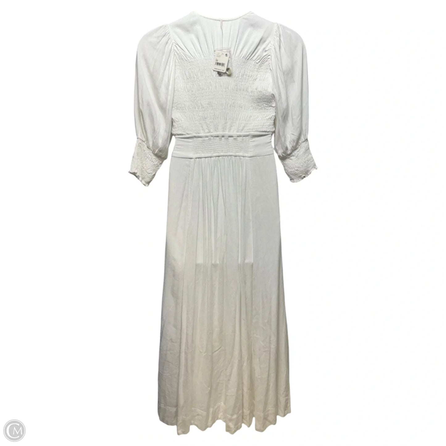 Smocked Front Tie Dress Casual Maxi By Free People In White, Size: M
