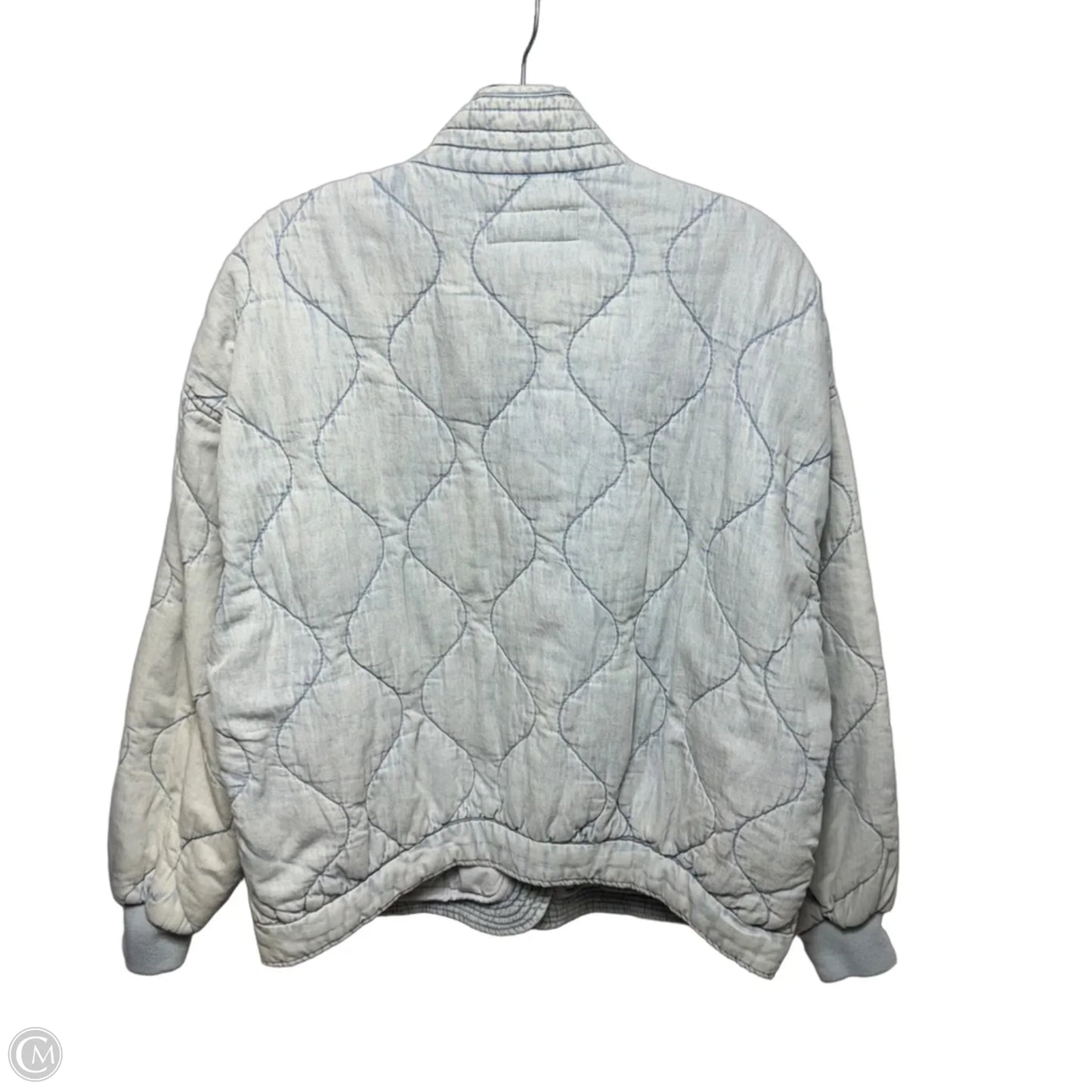 Jacket Puffer & Quilted By Blanknyc In Bleach Faded Blue Denim, Size: L