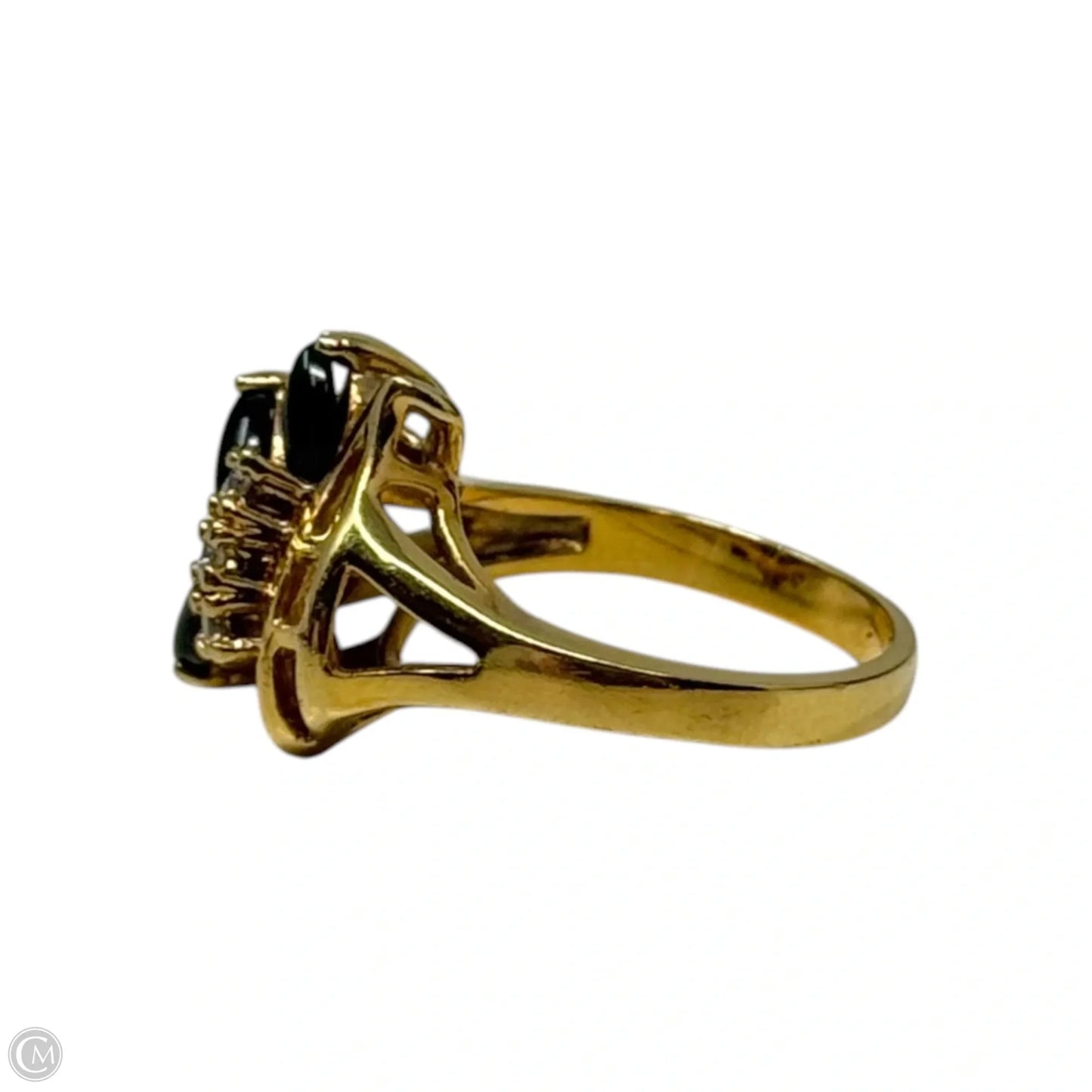 Onyx Swirl Ring Statement By Seta, Size: 7
