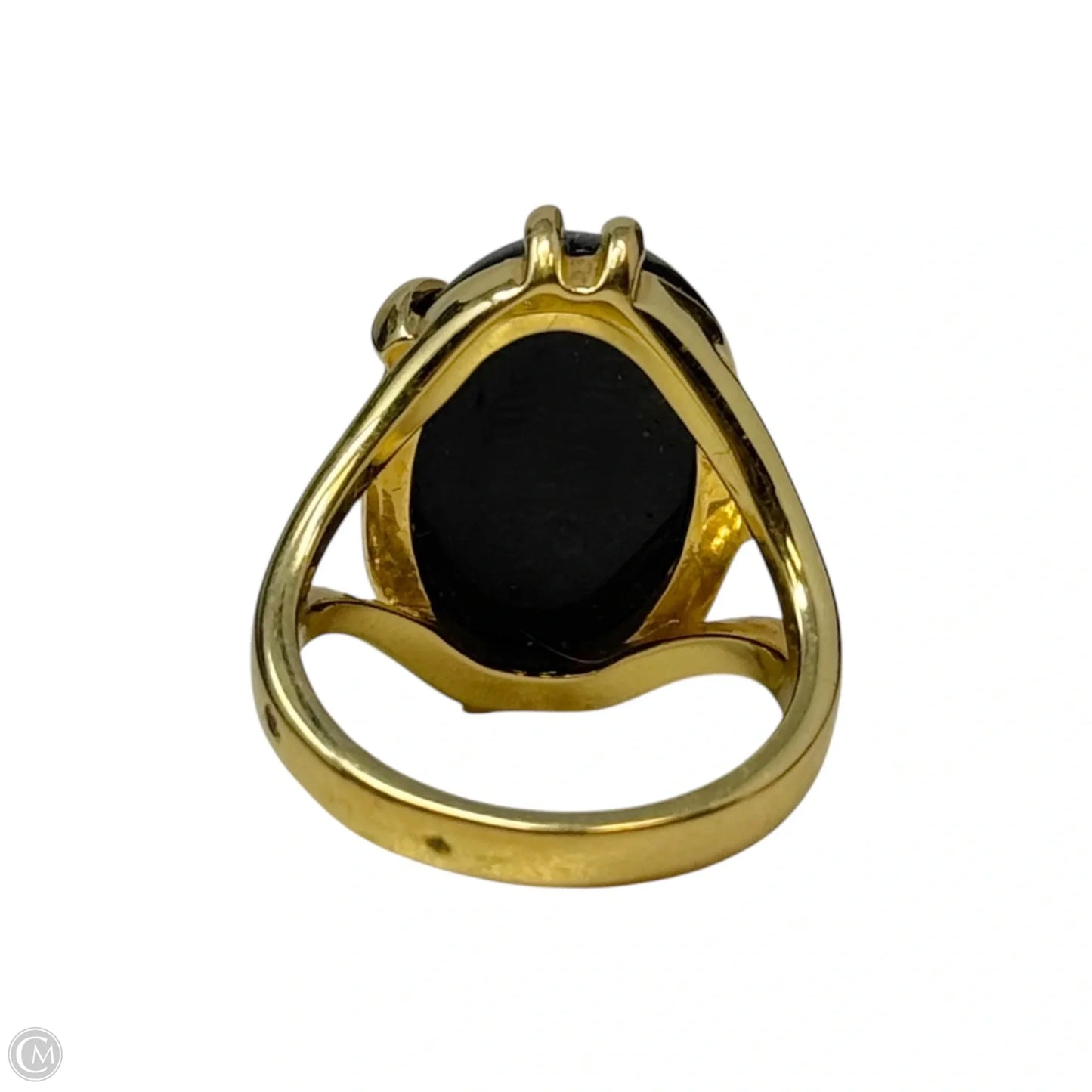 Black Oval Cocktail Ring Statement By Seta, Size: 7