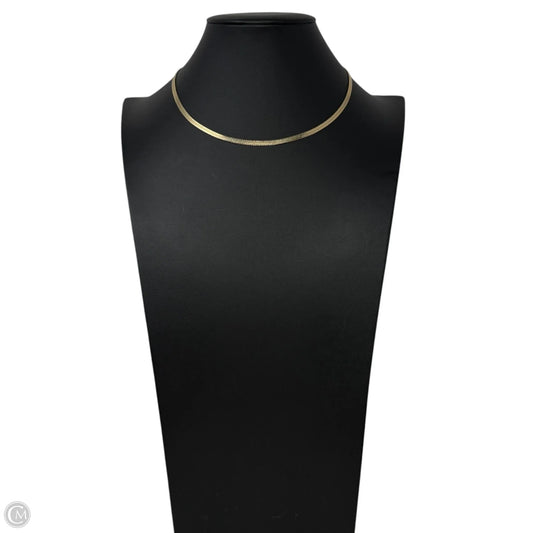 Gold Tone Herringbone Chain Necklace