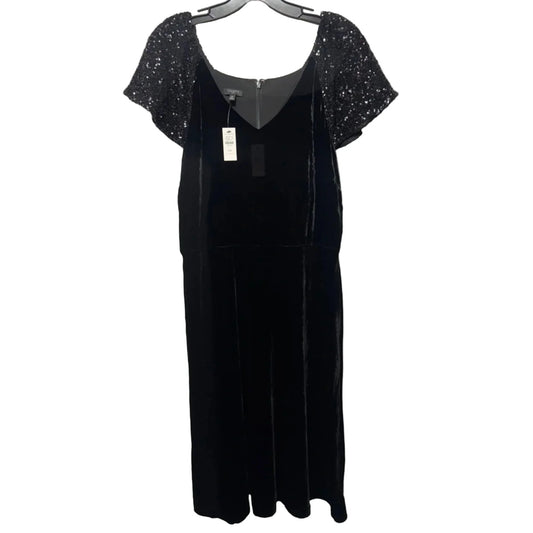 Velvet Sequin Sleeve Party Dress By Talbots In Black, Size: 10p