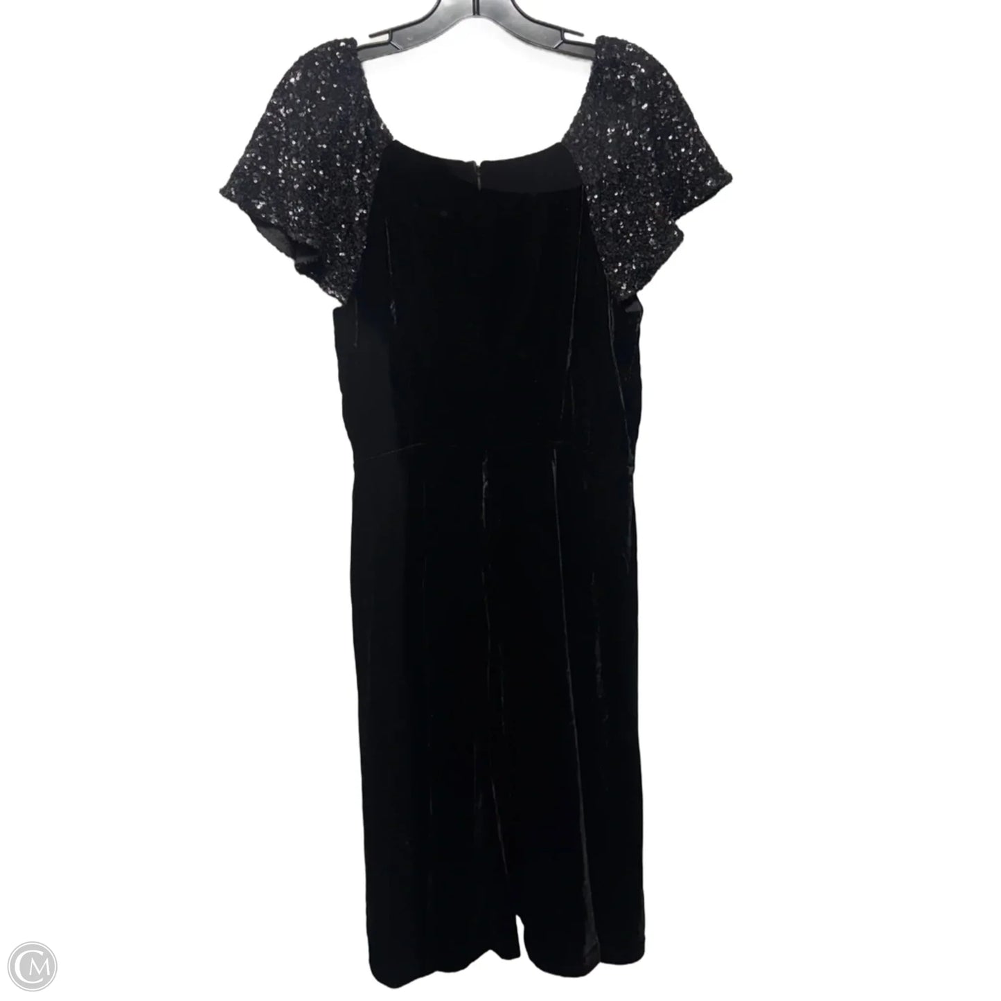 Velvet Sequin Sleeve Party Dress By Talbots In Black, Size: 10p