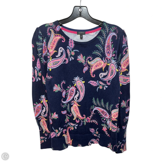Knit Top Long Sleeve By Talbots In Paisley Print, Size: S