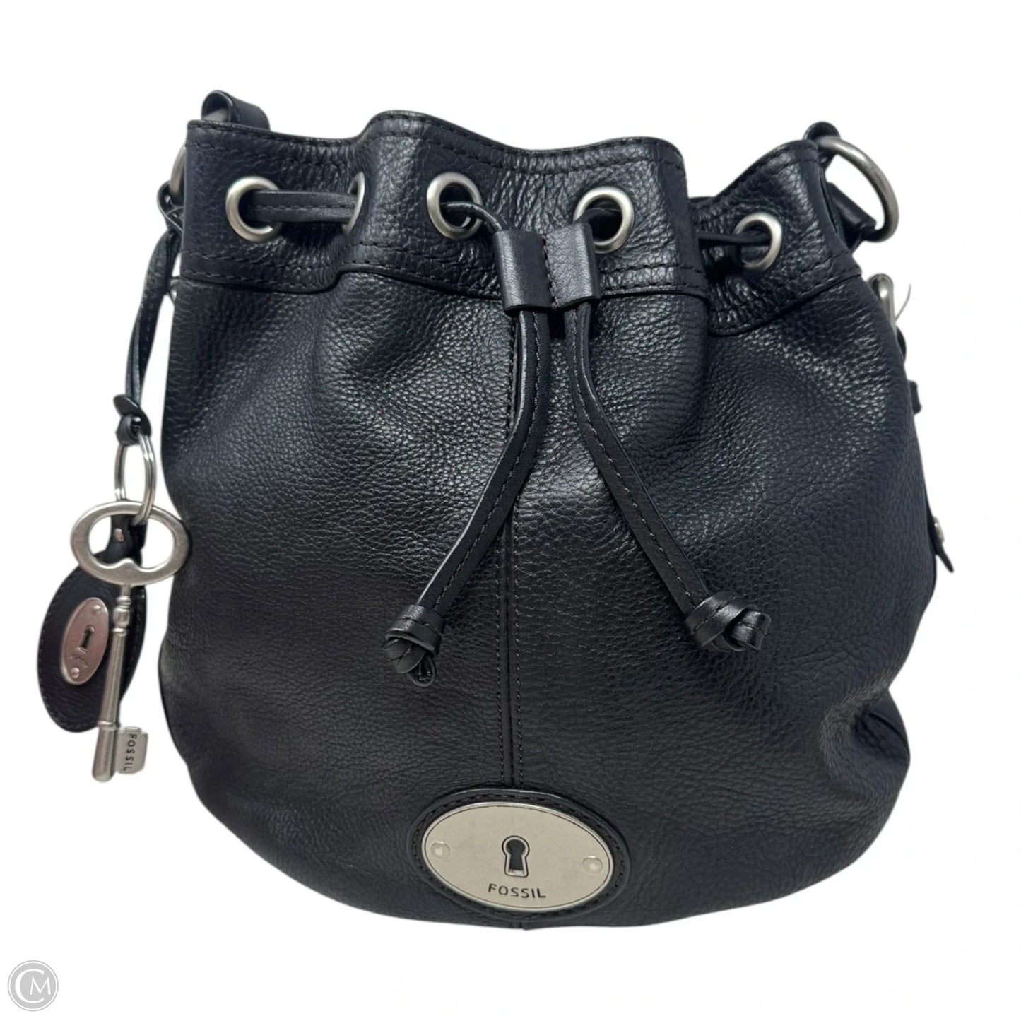 Maddox Drawstring Bucket Handbag Leather By Fossil, Size: Medium