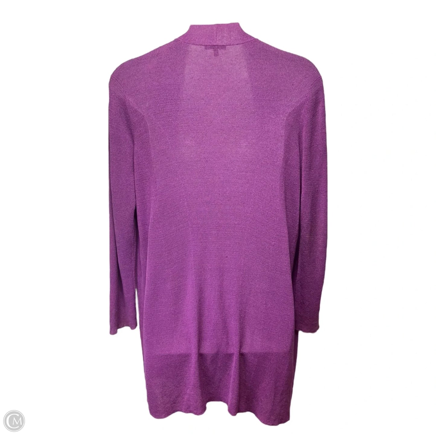 Sweater Cardigan By Eileen Fisher In Purple, Size: Xl