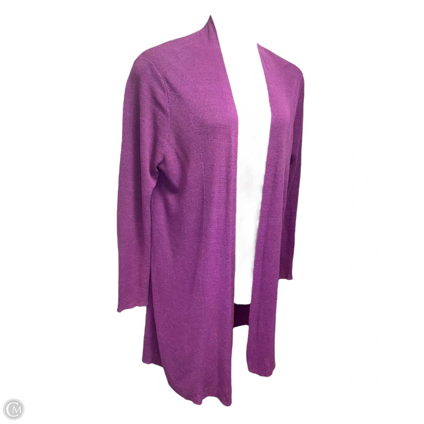 Sweater Cardigan By Eileen Fisher In Purple, Size: Xl