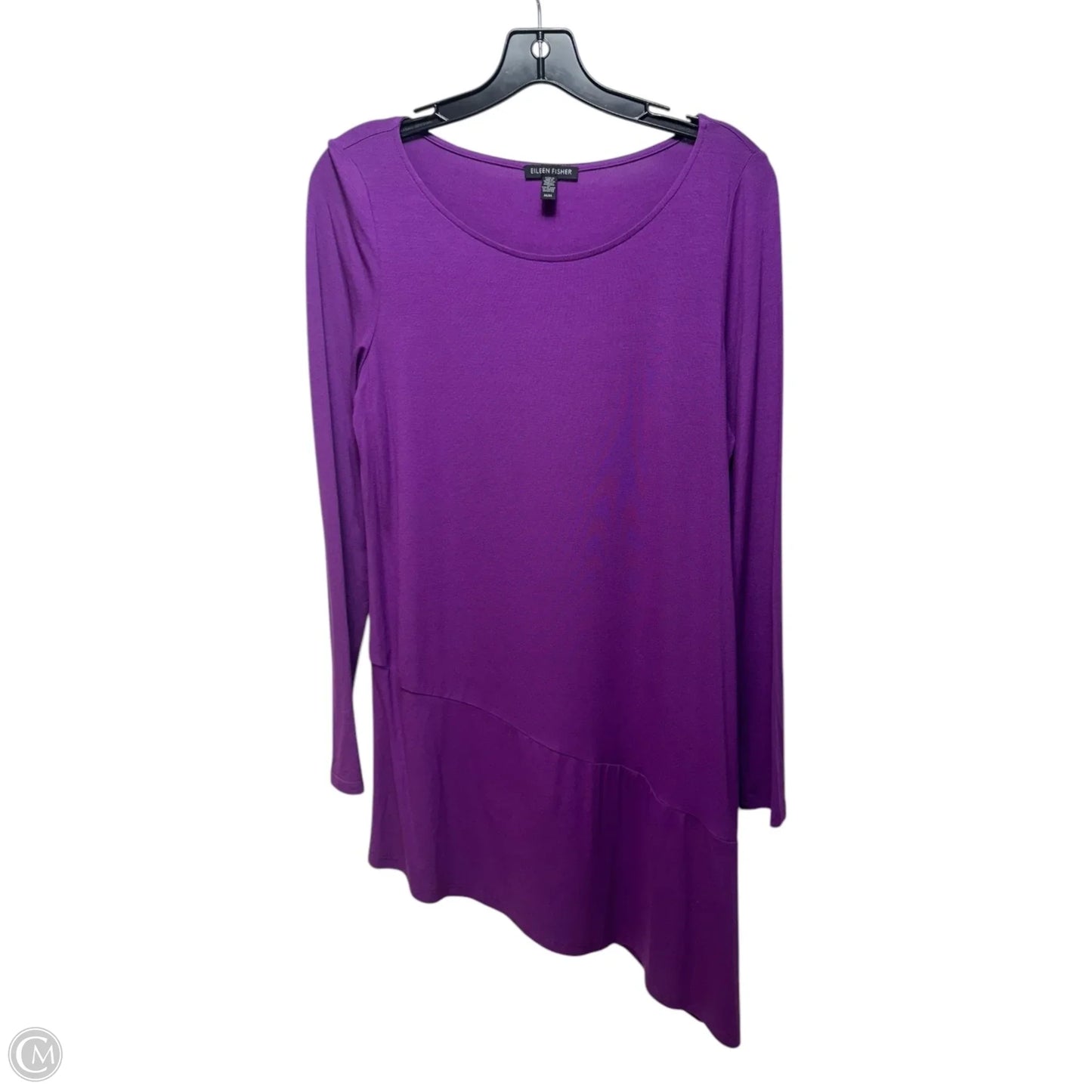 Asymmetrical Hem Top Long Sleeve By Eileen Fisher In Purple, Size: M