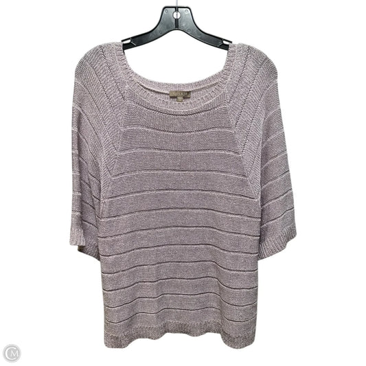 Open Knit Sweater By Lilla P In Purple, Size: M