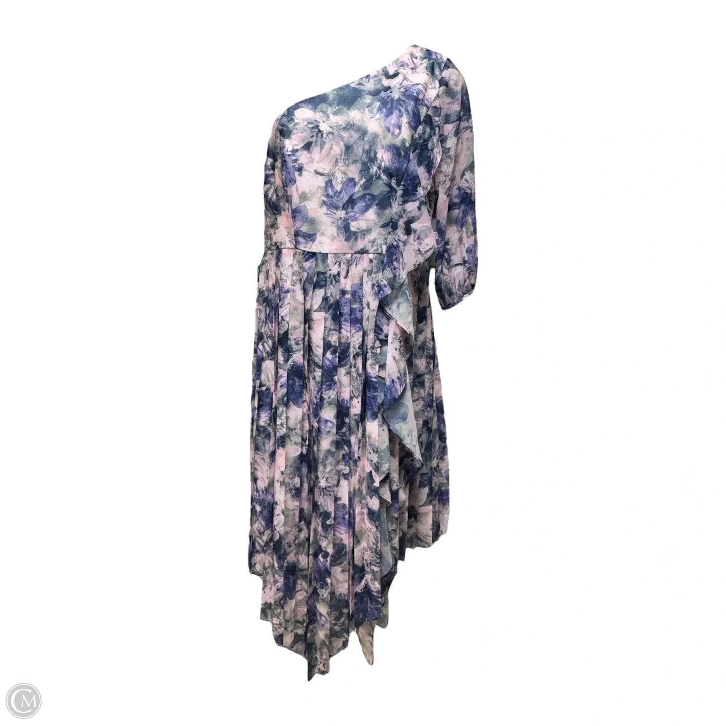 Kaylee One Shoulder Midi Dress By Kay Unger In Floral Print, Size: 16