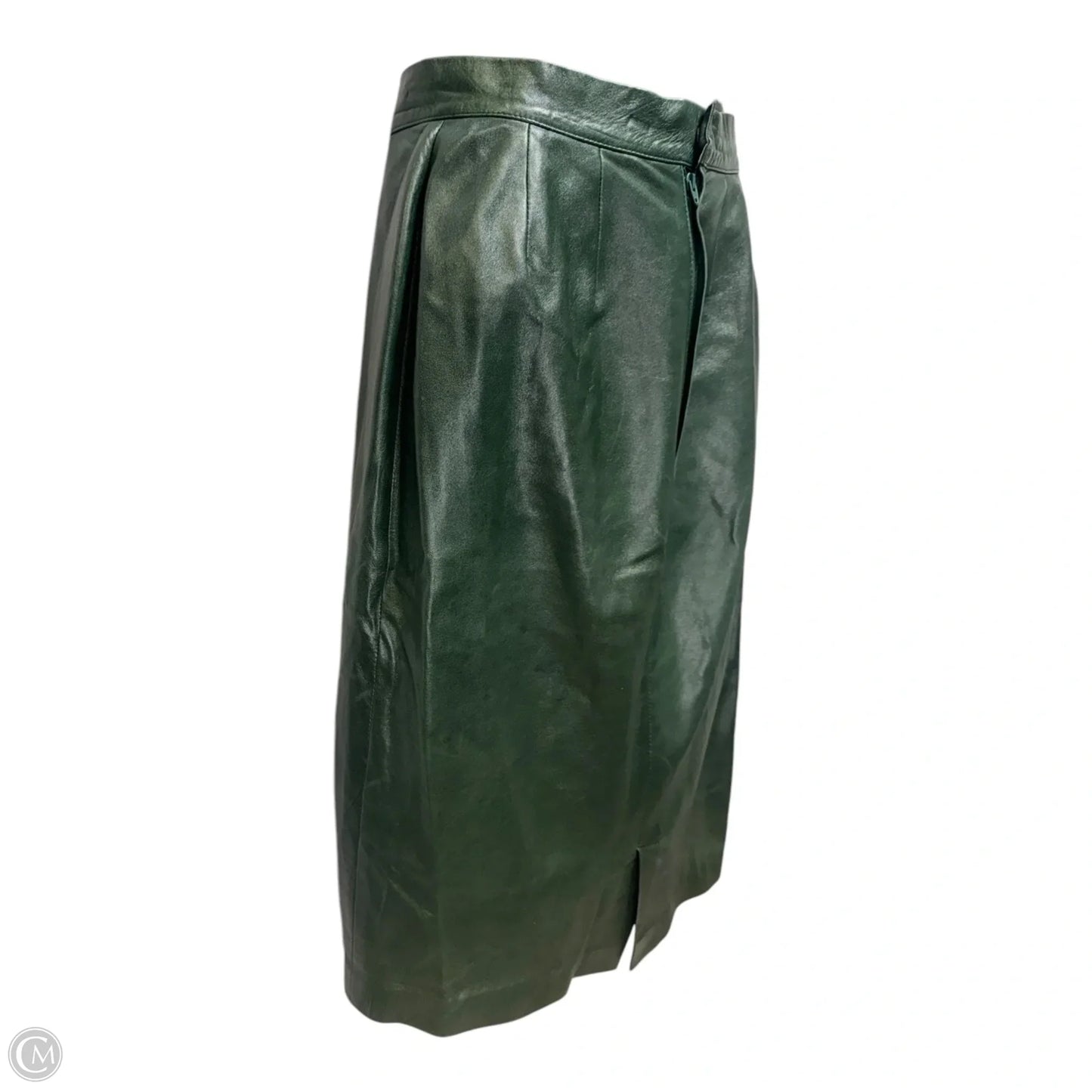 Leather Pencil Skirt By Mario Valentino In Green, Size: 8