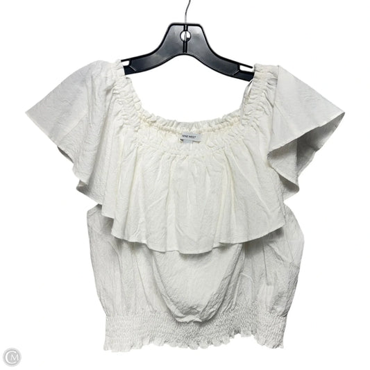 Top Short Sleeve By Nine West Apparel In Cream, Size: Xl
