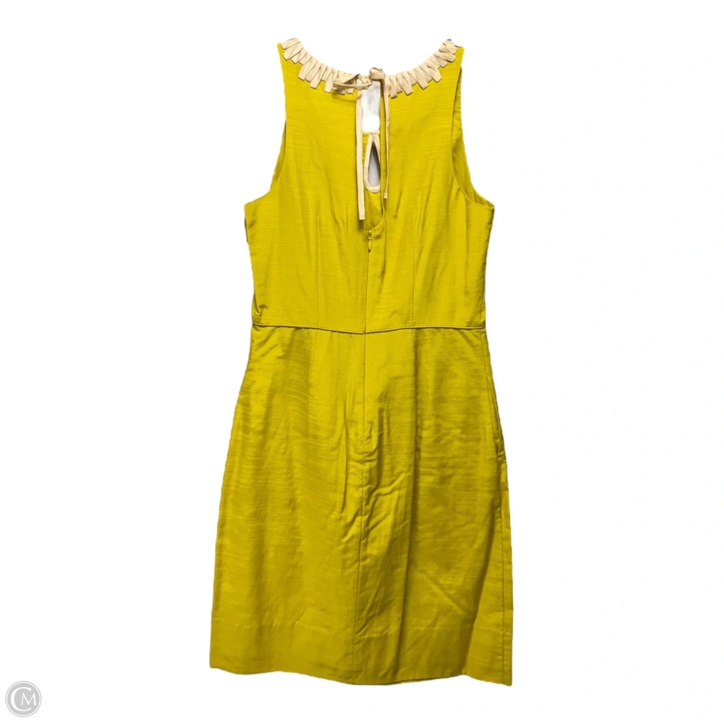Cotton-Silk Blend Dress Casual Midi By J. Crew In Cream & Yellow, Size: 2