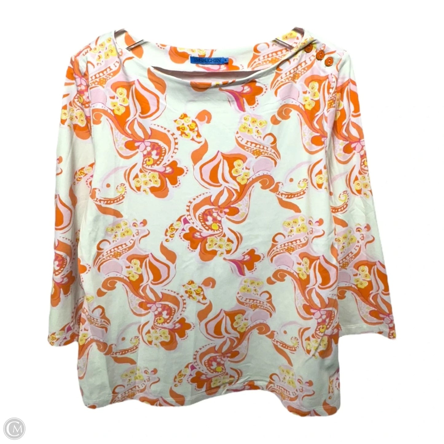 Top 3/4 Sleeve By J Mclaughlin In Paisley Print, Size: Xl
