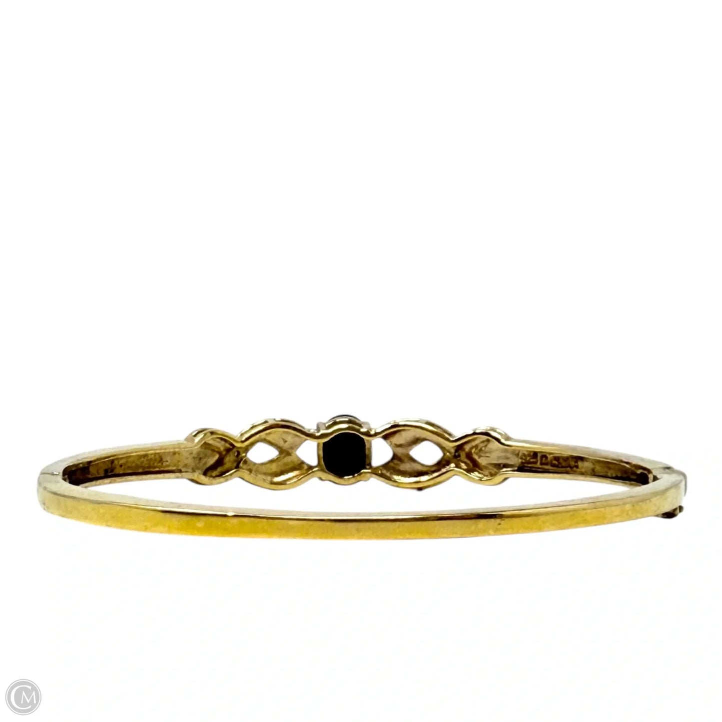 Diamond & Sapphire Vermeil Hinged Bangle Bracelet By Cmc
