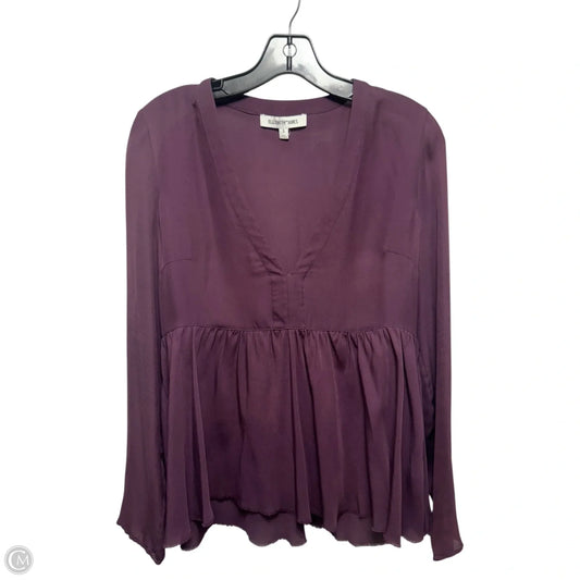 Silk Top Long Sleeve By Elizabeth And James In Purple, Size: S