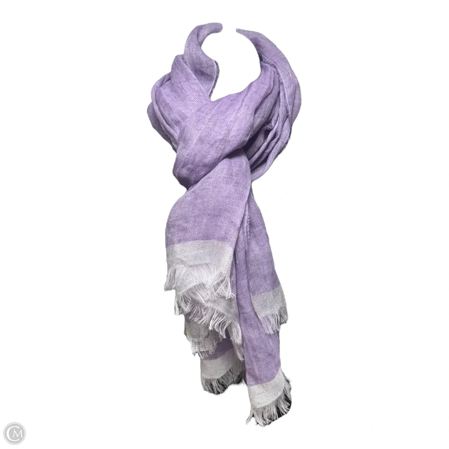 Metallic Trim Linen Blend Scarf Long By Sasso & Smyth
