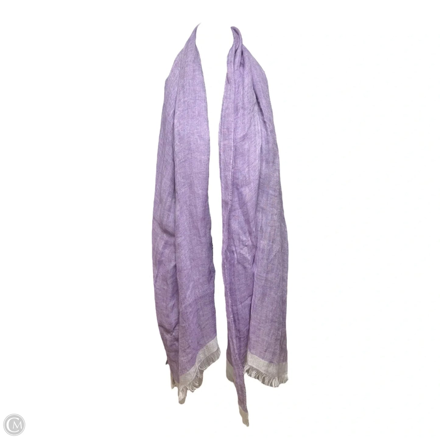 Metallic Trim Linen Blend Scarf Long By Sasso & Smyth