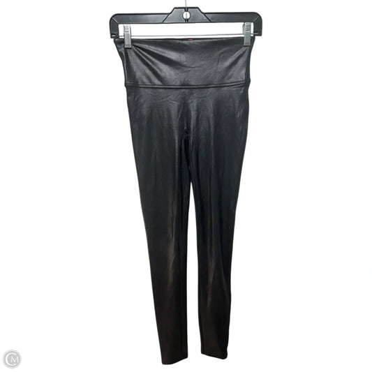 Metallic Pants Leggings By Spanx In Black, Size: S