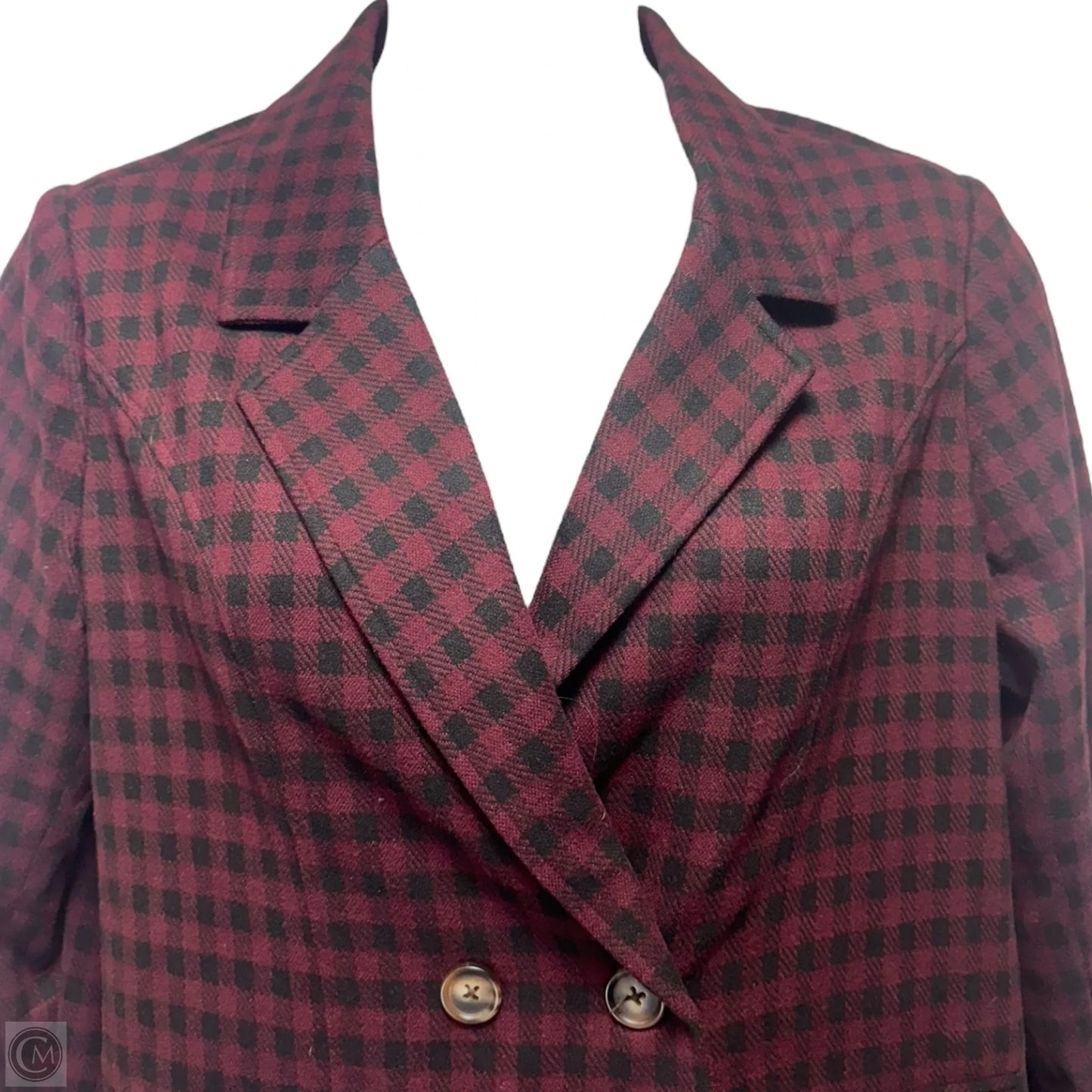 Blazer By Belle By Kim Gravel In Plaid Pattern, Size: M