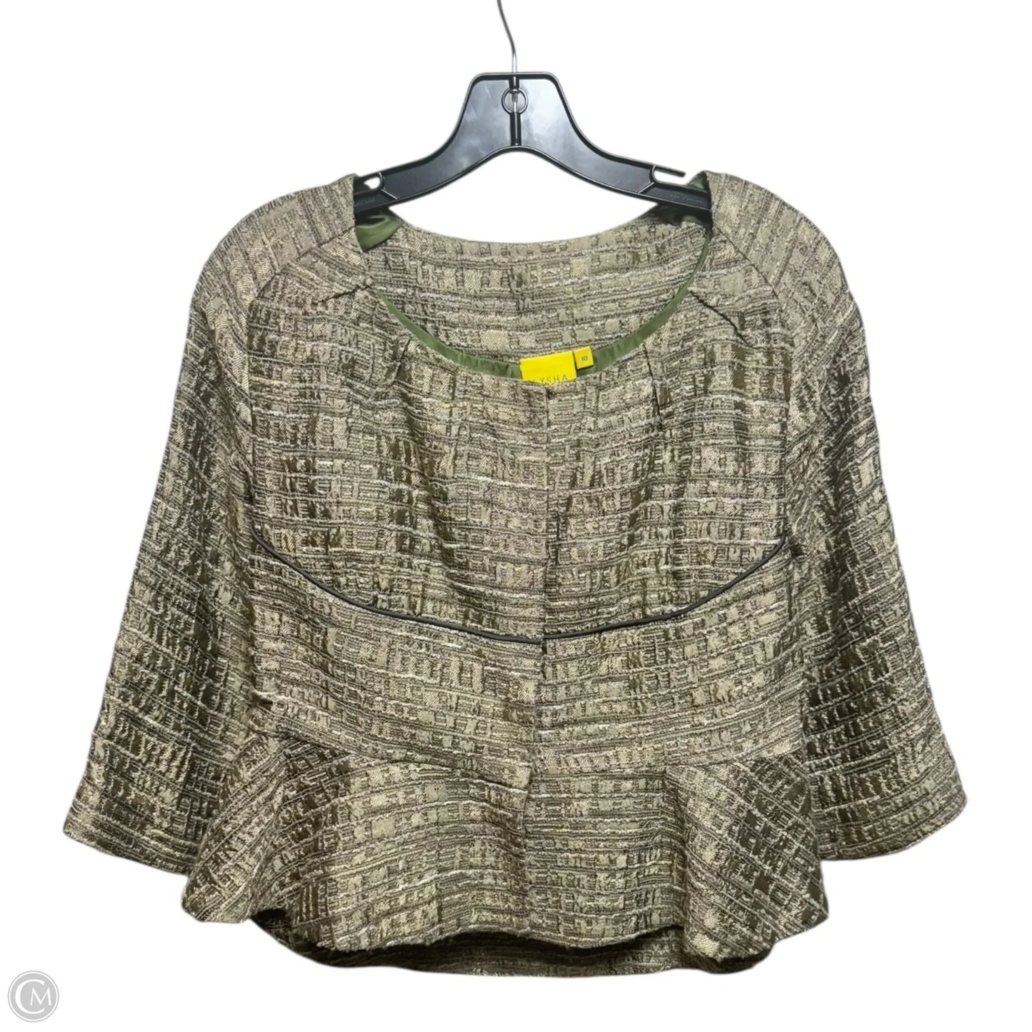 Textured Blazer By Aysha In Green, Size: 10