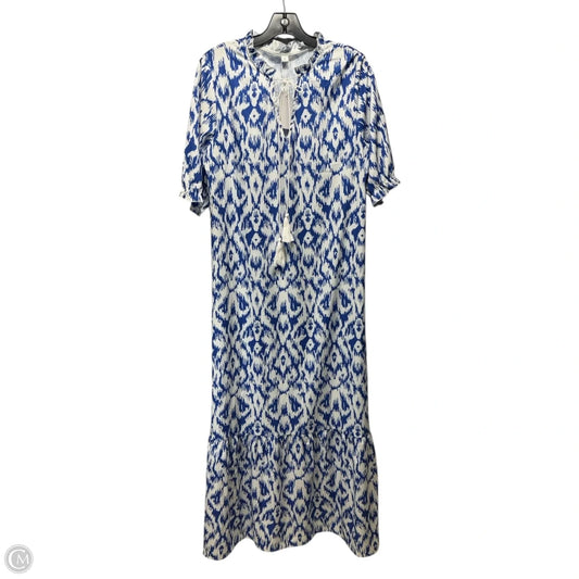 Dress Maxi Unbranded in Blue & White, Size: L