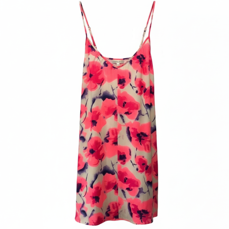 Spaghetti Strap Swing Mini Dress By Saks Fifth Avenue In Floral Print, Size: M